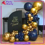 82pcs Navy Blue & Golden Balloons Garland Arch Kit