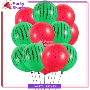 Watermelon Printed Latex Balloons Pack of 10