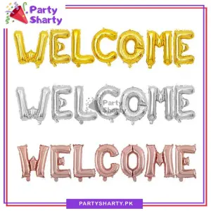 Welcome Baby Letter Foil Balloon Banner